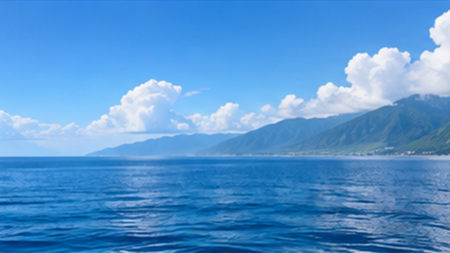 夏の青空と穏やかな台湾東海岸の海